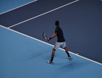 man playing tennis