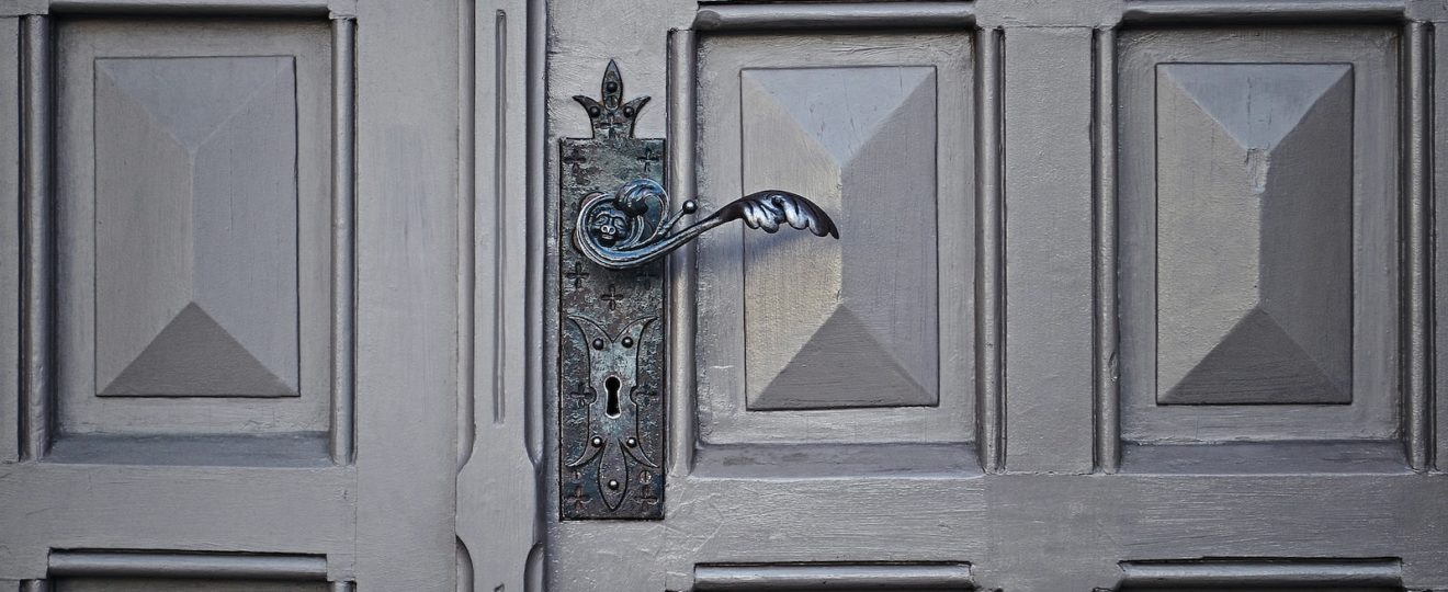 gray wooden closed door