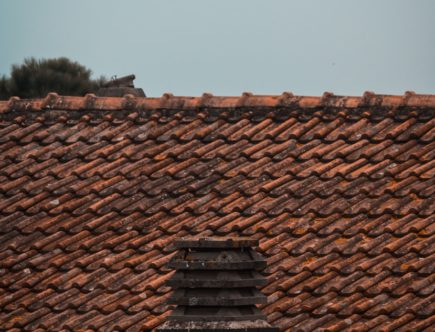 brown roof tiles in close up photography