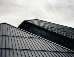 black and white glass building